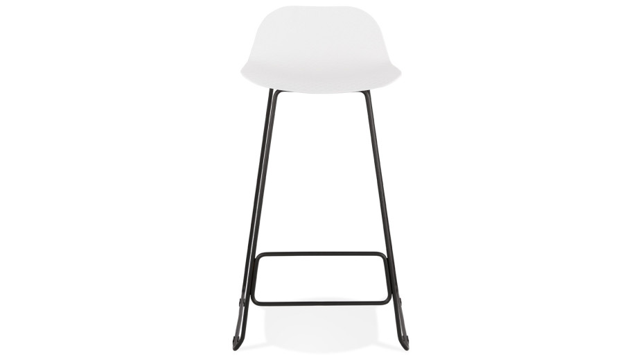 Tabouret de bar Blanc design pied métal noir - Never