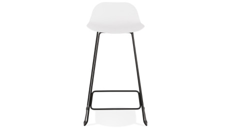 Tabouret de bar Blanc design pied métal noir - Never