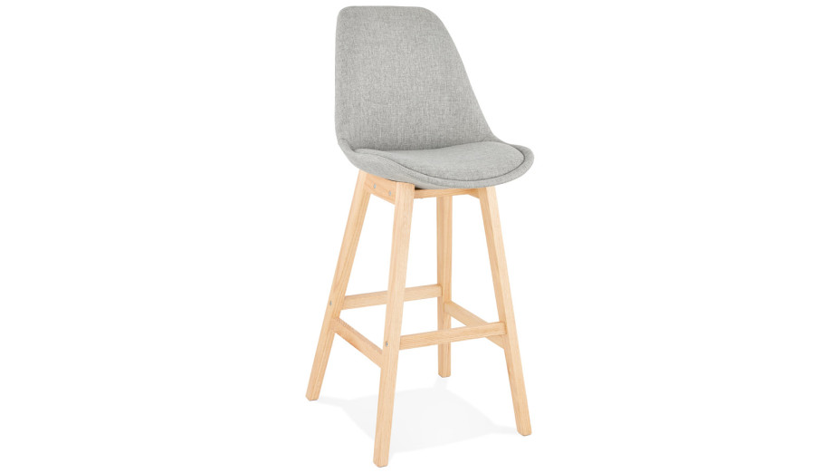 Tabouret de bar scandinave tissu gris - MUM