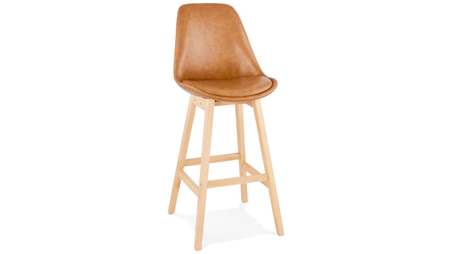 Tabouret de bar similicuir brun - DADDY