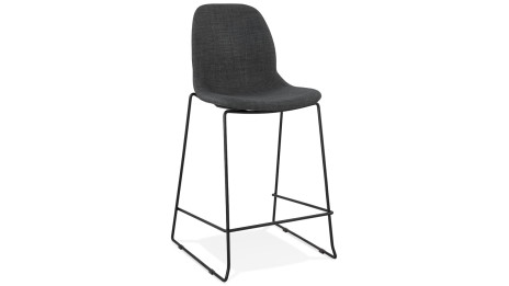Tabouret snack Mi-hauteur en tissu Gris foncé - Ely