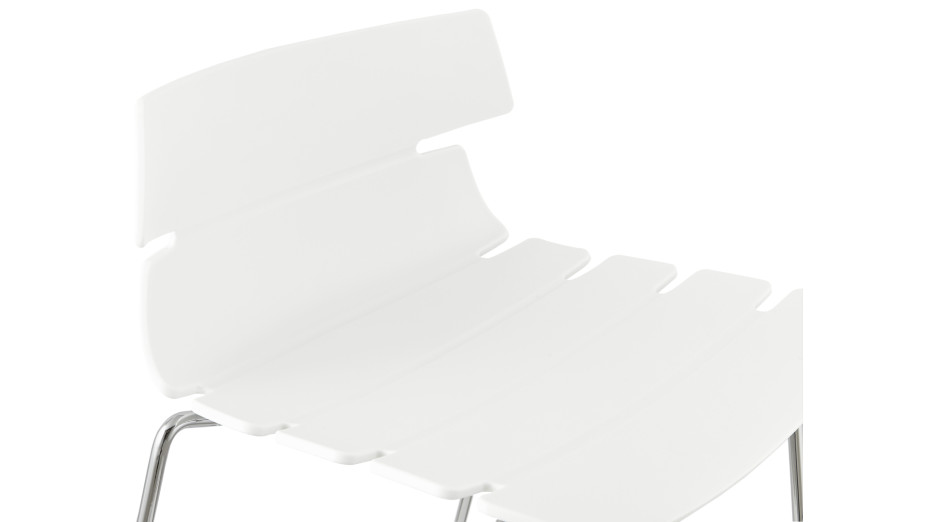Tabouret de bar Mi-hauteur design blanc - Drago