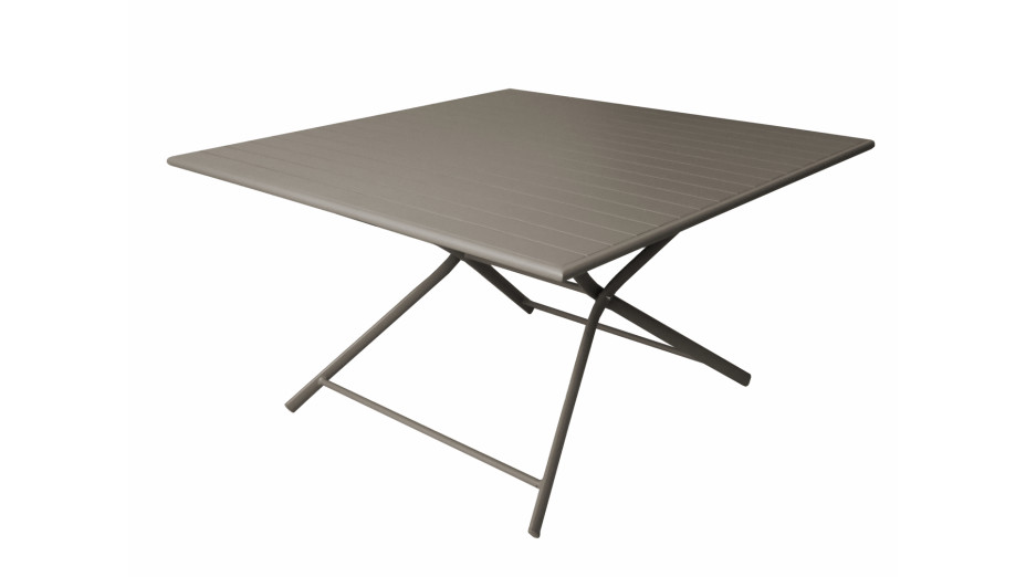 Table pliante 130 x 130 cm Grise - GLOBE