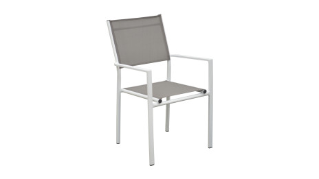 Fauteuil Blanc/Argent - THEMA