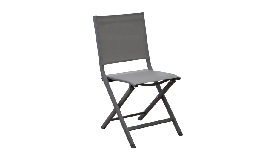 Chaise pliante Blanc/Argent - THEMA
