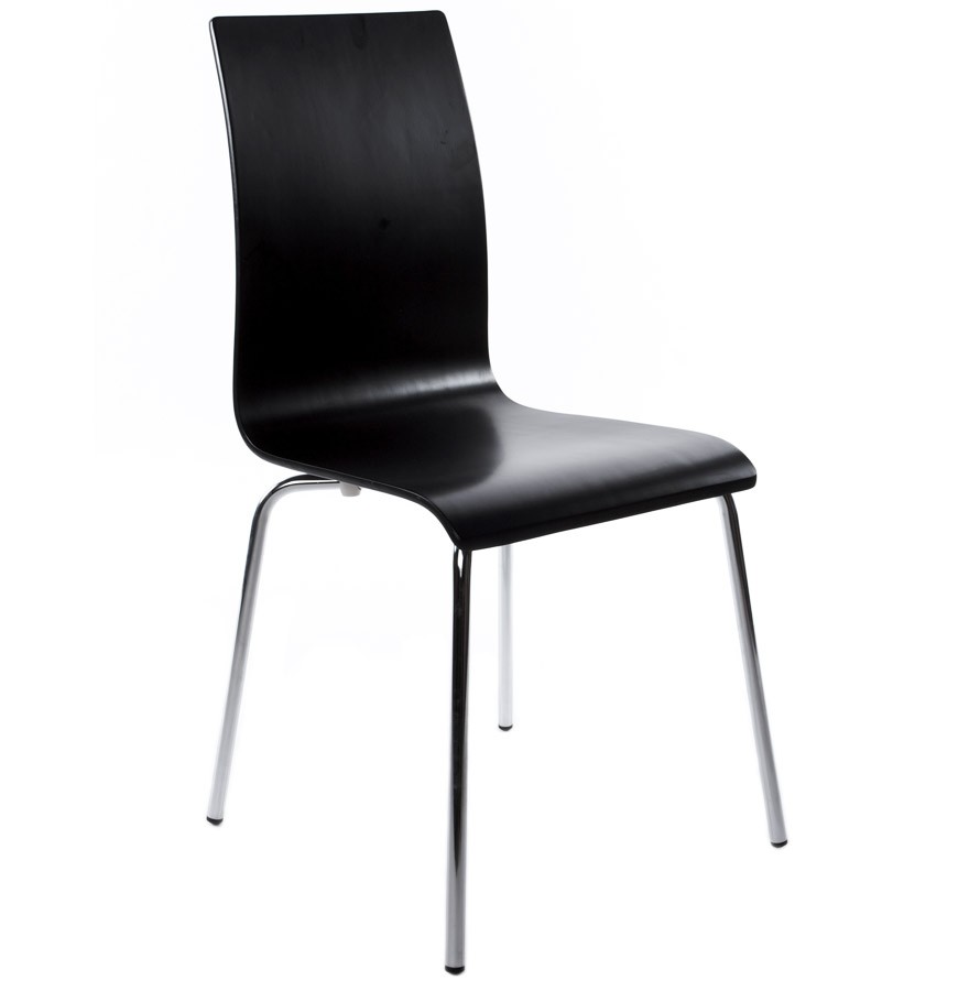 erasme chaise simple en bois noir avec pieds chrom 233 s erasme chaise simple en bois noir avec pieds chrom 233 s