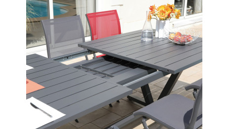 Table de jardin extensible 220/300 x 103 aluminium gris - Deli
