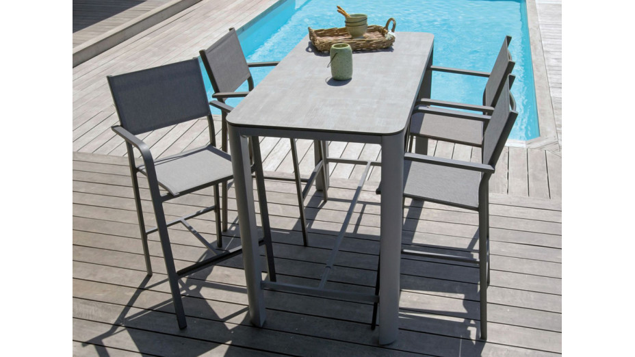 Mange debout taupe 150 cm plateau trespa - Dakota Mange debout taupe 150 cm plateau trespa - Dakota