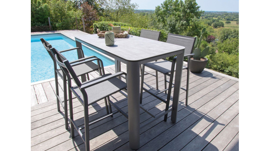 Mange debout taupe 150 cm plateau trespa - Dakota