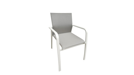 Fauteuil Blanc/Taupe - Nice