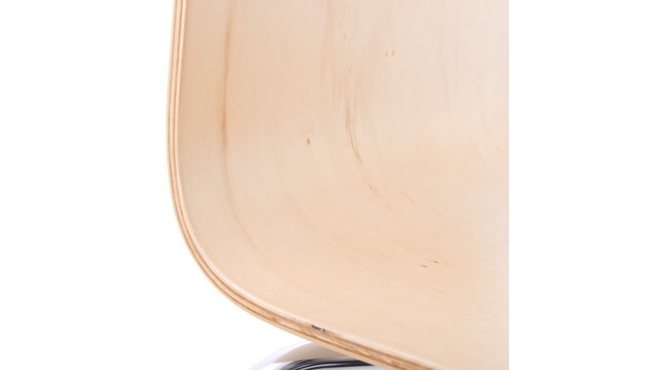Erasme - Chaise simple en bois Naturel avec pieds chromés