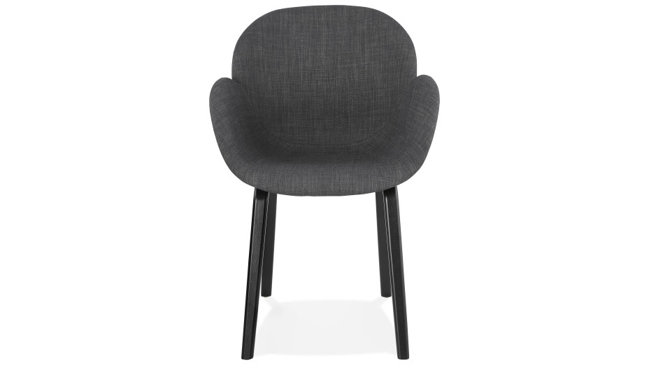 Fauteuil scandinave Tissu gris pied noir - TULIPA