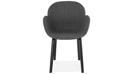 Fauteuil scandinave Tissu gris pied noir - TULIPA