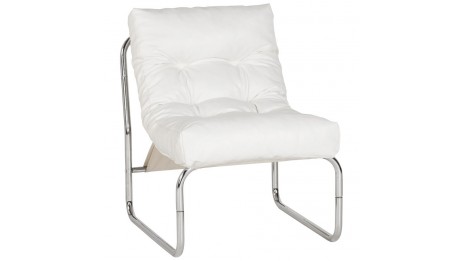 FLOT - Fauteuil en simili cuir blanc