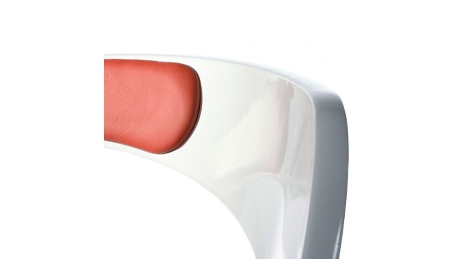 Pace - Fauteuil design ABS blanc et rouge