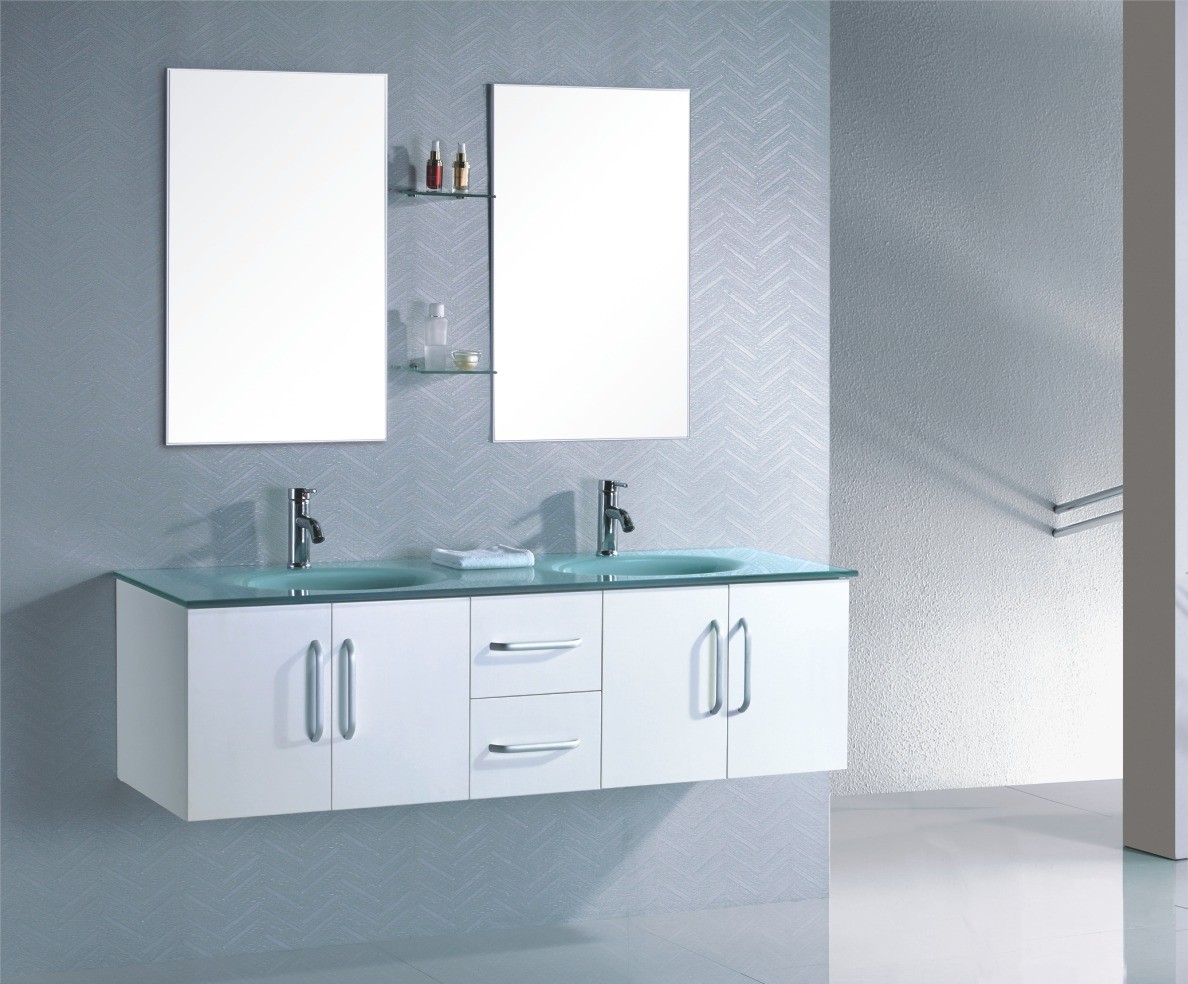Ensemble double vasque design pour équiper votre salle de bain.