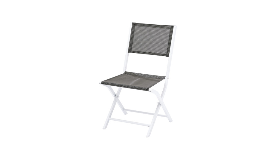 Chaise pliante Textilène Blanc/Gris - MODULO