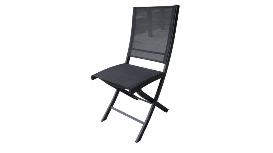 Chaise pliante Textilène Noir - BLACKSTAR