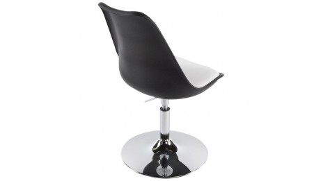 LYS- Chaise moderne pivotante blanche et noire