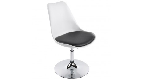 LYS- Chaise moderne pivotante noire et blanche