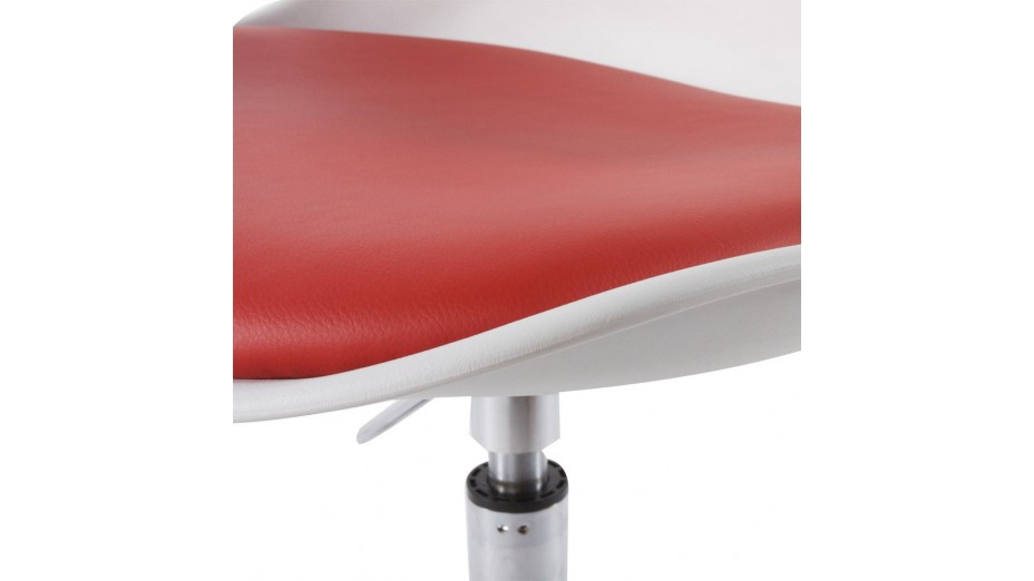 LYS- Chaise moderne pivotante blanche et rouge