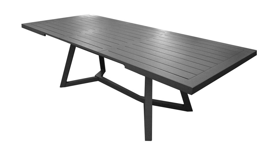 Table de jardin extensible 180/240 x 100 aluminium gris - Montana