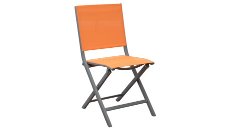 Chaise pliante Taupe/Orange - THEMA