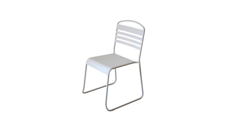 Lot de 2 chaises en métal Blanc - NILS