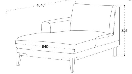 Canapé en angle tissu gris avec finition bois - SUN