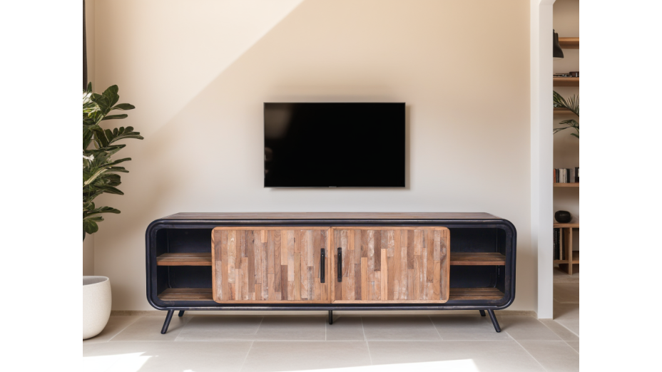 Meuble TV en teck recyclé Fusion 170cm