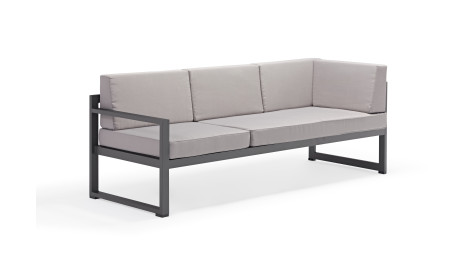 Salon de jardin 5 places Aluminium Gris - RELAX