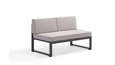 Salon de jardin 5 places Aluminium Gris - RELAX