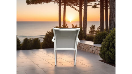 Fauteuil Blanc/Taupe - Nice