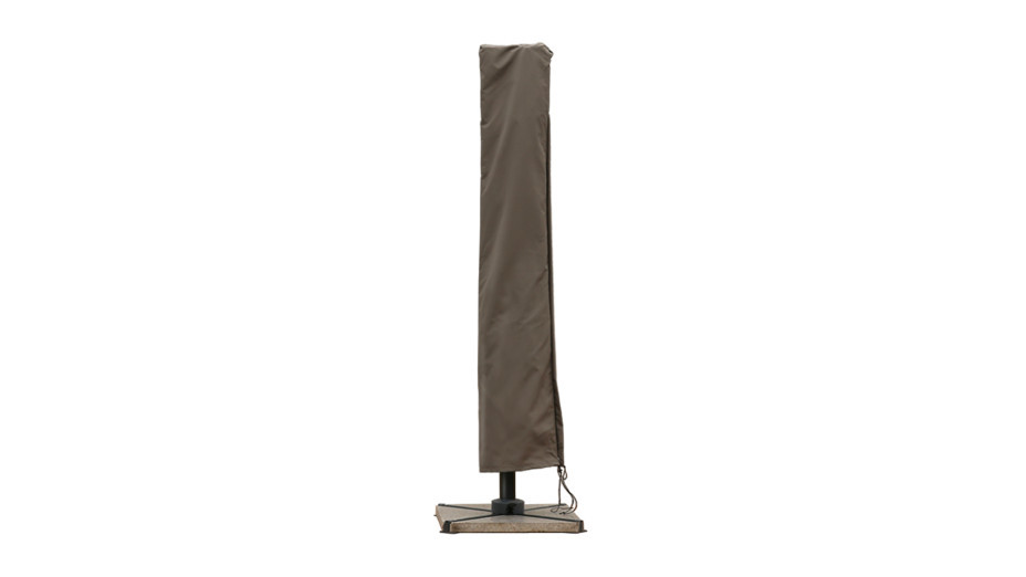 Parasol déporté 3 x 3 taupe UPF 50+ - ZUN + Dalles monobloc