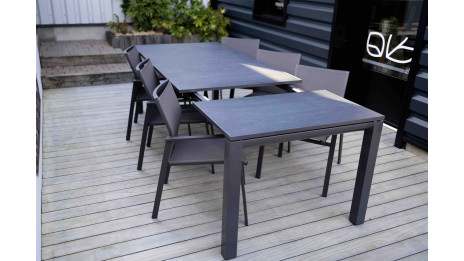 Ensemble Table de jardin extensible - CASSIS et 6 fauteuils