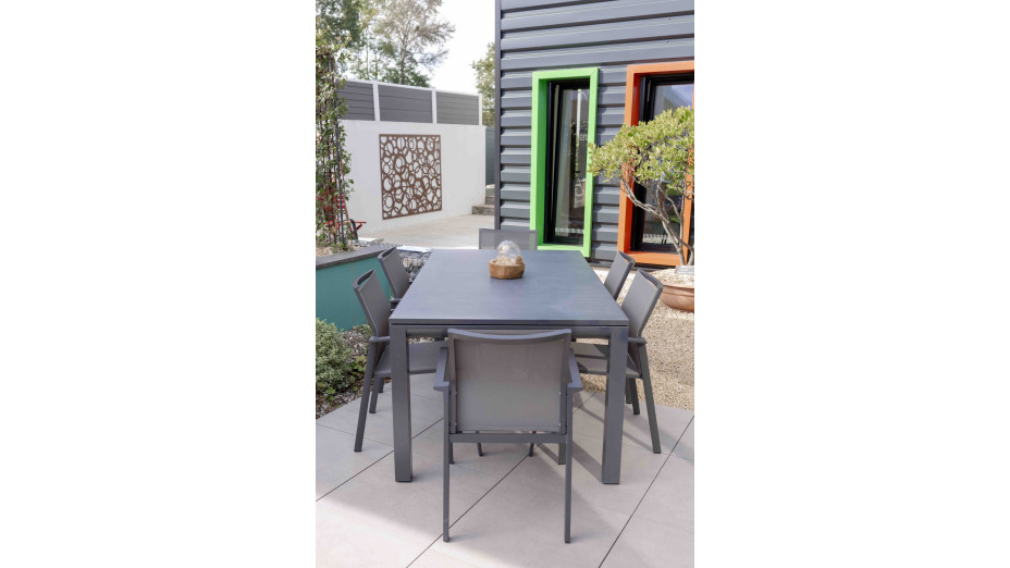 Ensemble Table de jardin extensible - CASSIS et 6 fauteuils