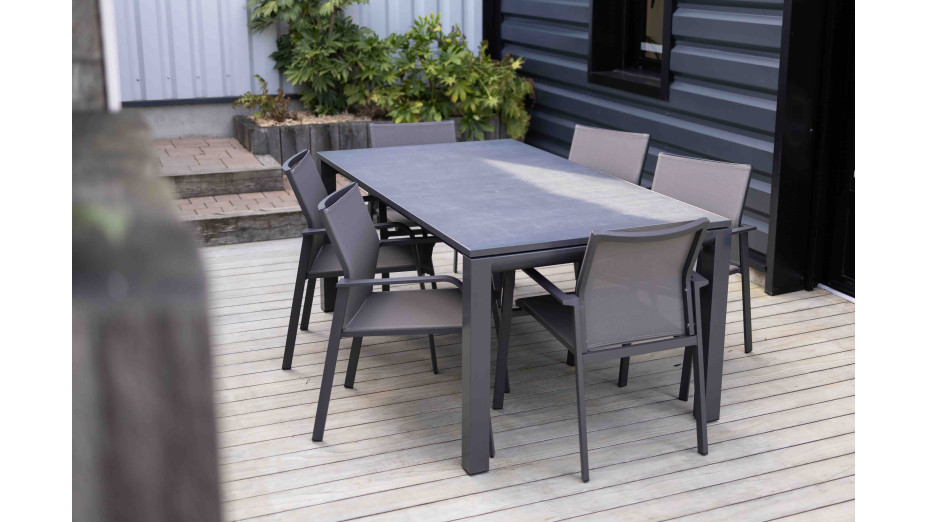 Ensemble Table de jardin extensible - CASSIS et 6 fauteuils