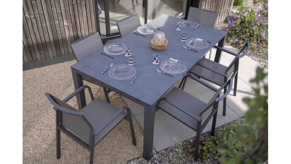 Ensemble Table de jardin extensible - CASSIS et 8 fauteuils