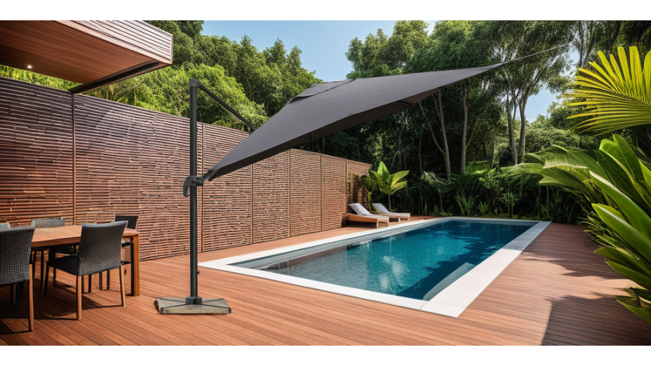 Parasol déporté 2,5 x 2,5 TOM gris foncé