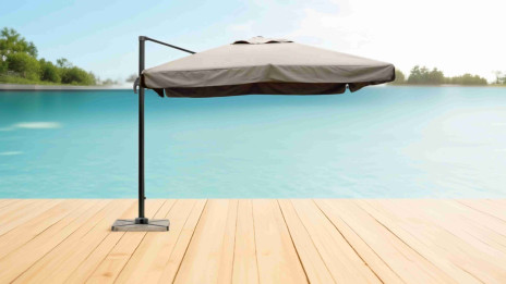 Toile parasol 3x3 taupe avec flap - TELA