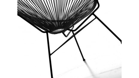 Acapulco noir - fauteuil en résine tresée ronde