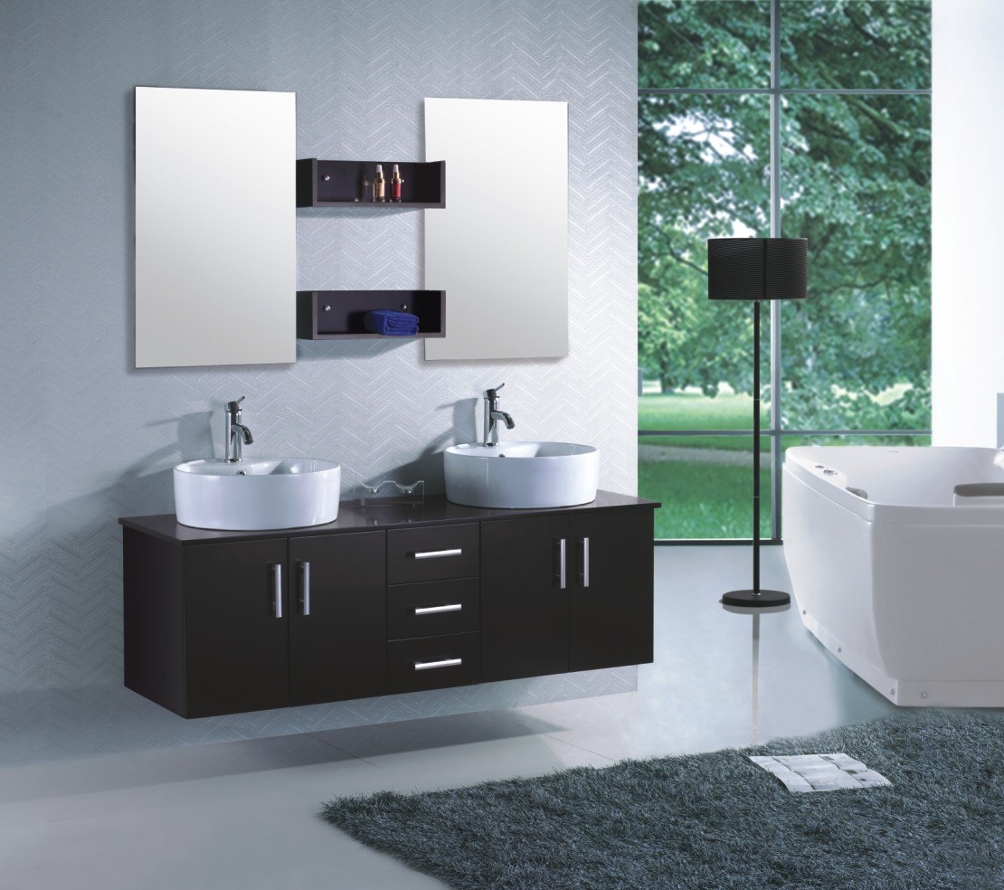 Ensemble double vasque design pour équiper votre salle de bain.