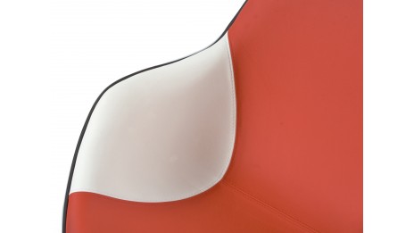 Tom - Fauteuil rotatif blanc et rouge
