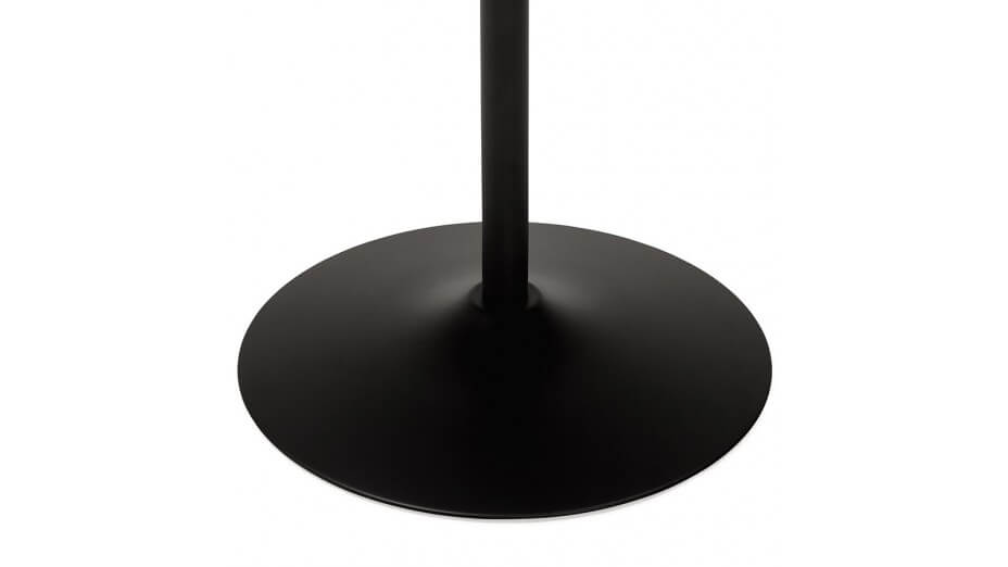 Alofi - Table ronde noir plateau verre