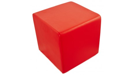 Como - Tabouret/Pouf carré en simili cuir Rouge
