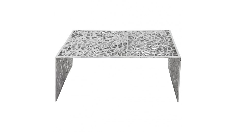 ATENA - Table basse en aluminium poli
