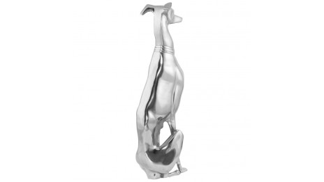 DOG - Statue chien assis aluminium