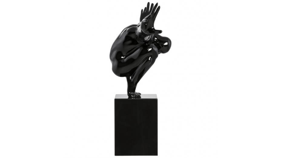 Lari - Statue athlète résine noire