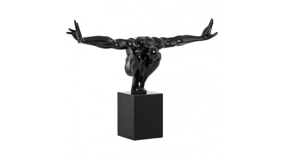 Lari - Statue athlète résine noire