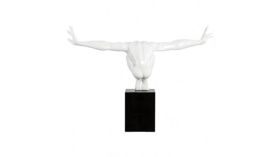 Lari - Statue athlète résine blanche